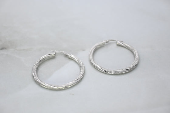 White Gold Hoop Earrings