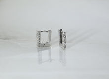  White Gold Hoop Earrings With zircons