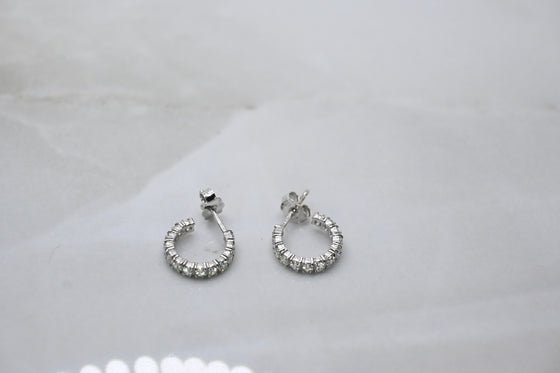 White gold hook Earrings with Zircons