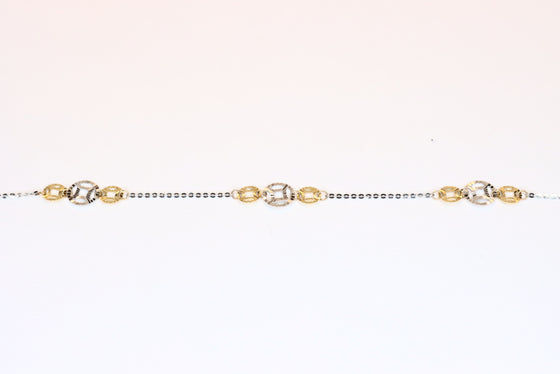 Yellow and White  Gold Chain Bracelet