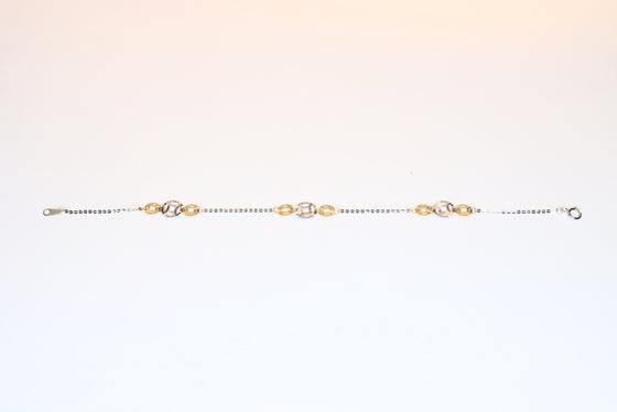 Yellow and White  Gold Chain Bracelet