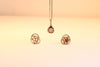 Rose Gold Earrings Flowers with diamonds