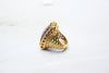 Yellow Gold Ring with Amethyst and Zircons