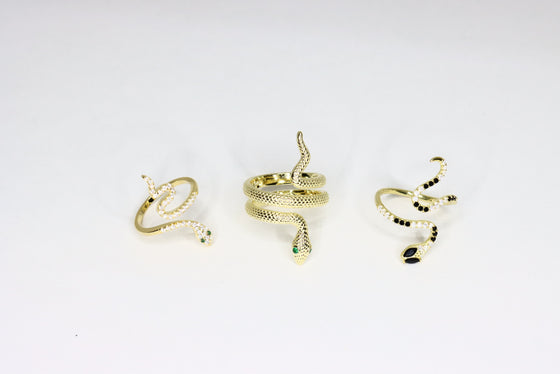 Gold Plated Silver Snake Ring