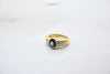 Yellow Gold Diamond Ring with Sapphire