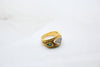 Yellow and White Gold Diamond Ring with Emeralds and Rubies