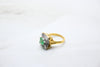 Yellow and White Gold Diamond Ring with Emerald