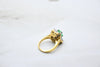 Yellow and White Gold Diamond Ring with Emerald