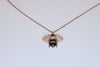 Silver Rose Gold Plated Pendant Queen Bee with zircons