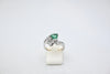 White Gold Diamond Ring with Emerald