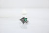 White Gold Diamond Ring with Emerald