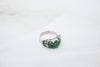 White Gold Diamond Ring with Emeralds