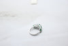 White Gold Diamond Ring with Emeralds