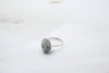 White Gold Diamond Ring with Aquamarine