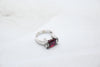 White Gold Diamond Ring with Ruby