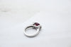 White Gold Diamond Ring with Ruby