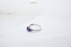 White Gold Diamond Ring with Amethysts