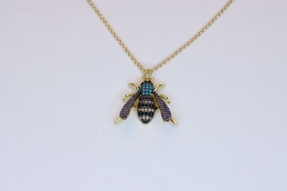 Silver Gold Plated Wasp Pendant