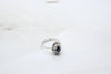 White Gold Diamond Ring with Sapphire