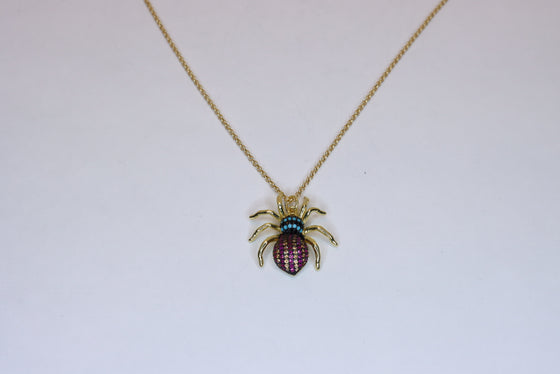 Silver Gold Plated Spider Pendant