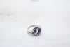 White Gold Ring with Amethyst and Diamonds