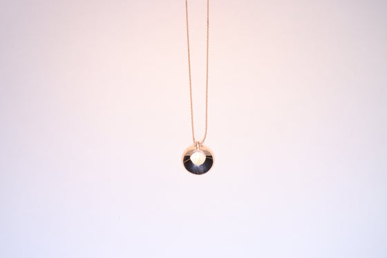 Silver Rose Gold Plated Pendant with Pearl