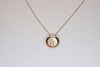 Silver Rose Gold Plated Pendant with Pearl