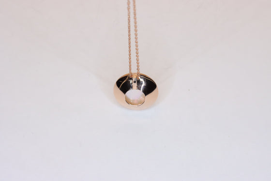 Silver Rose Gold Plated Pendant with Pearl