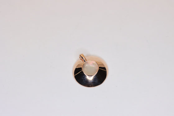 Silver Rose Gold Plated Pendant with Pearl