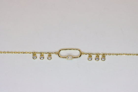 Silver Gold Plated Bracelet with zircons