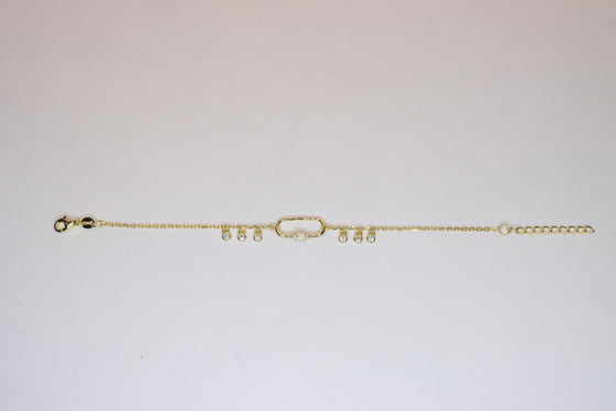 Silver Gold Plated Bracelet with zircons