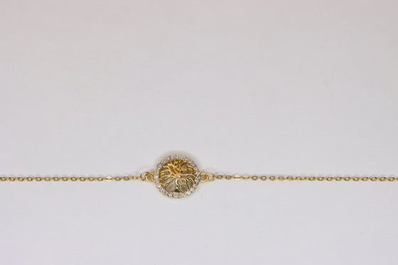 Silver Gold  plated Chain Bracelet - Tree of Life