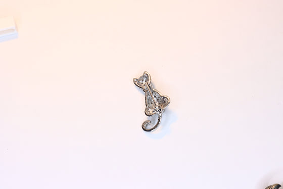 Silver Brooch Cat