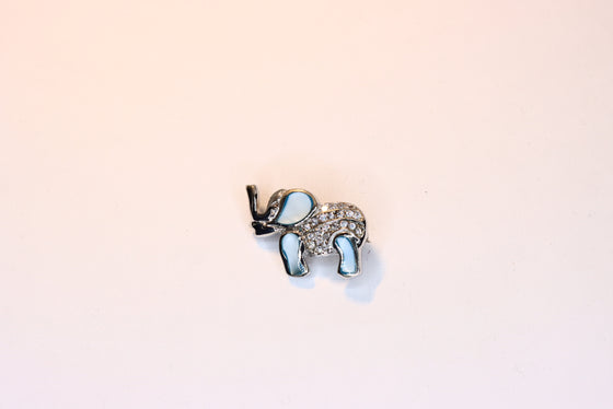 Silver Brooch Elephant Turquoise