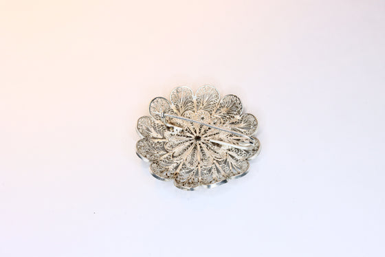 Silver Brooch Flower