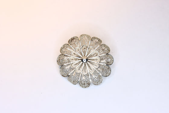 Silver Brooch Flower