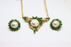 Gold Earring Flowers with pearl and emeralds