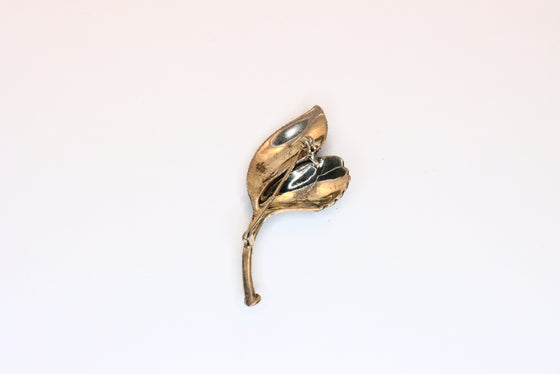 Silver Brooch Leaf