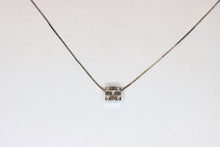  White Gold Square Pendant with diamonds