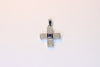 White Gold Cross with sapphire and diamonds