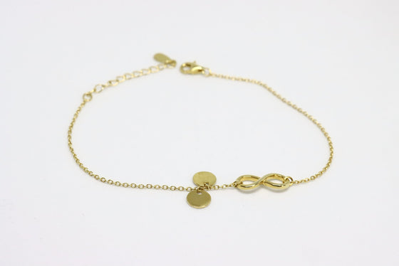 Silver gold plated  Chain Infinity Bracelet