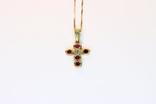  Gold Cross with rubies and diamond