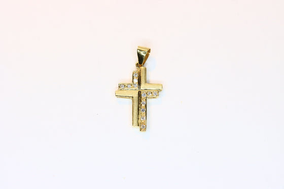 Gold Cross with diamonds