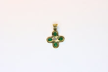  Gold Cross with emeralds and diamond