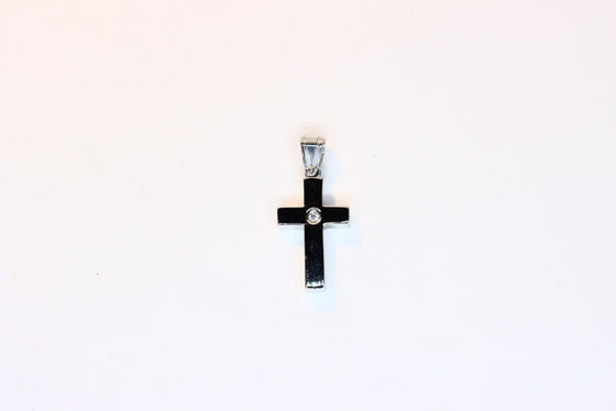 White Gold Cross with diamond