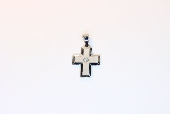 White Gold Cross with diamond