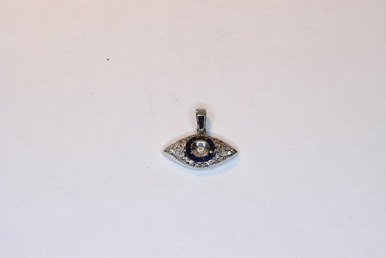 White Gold Pendant Eye with diamonds