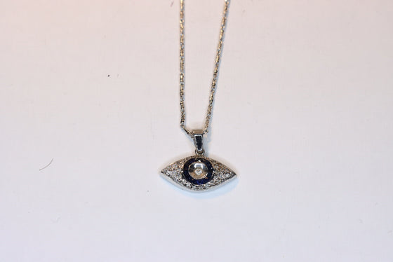 White Gold Pendant Eye with diamonds