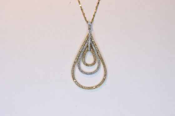 White and Yellow  Gold Pendant Drops with diamonds