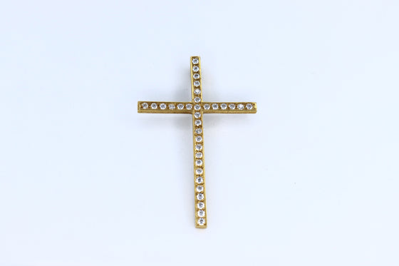 Gold Cross with zircons